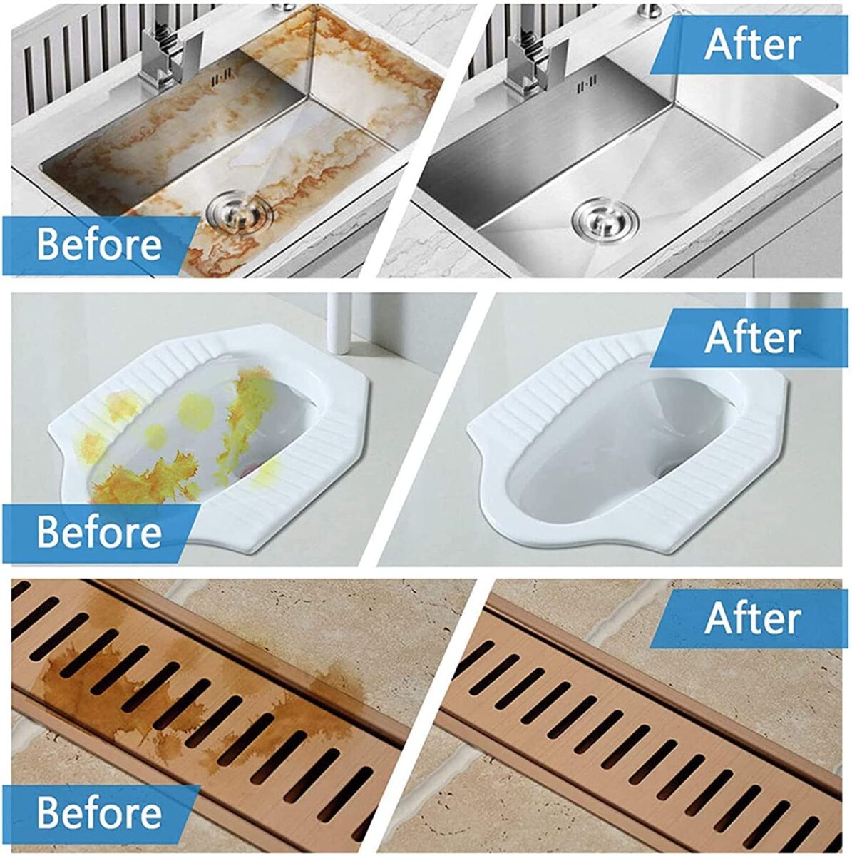 ERZA Drain Cleaner Powder, Sink Deodorizer, Effective Sink Cleaner, Drain Blockage Remover, Drain Pipe Cleaner, Keep Clogs Free for Kitchen Bathroom Toilet Washbasin Septic Tank, Pack of 3, 330 Gm - Image 9