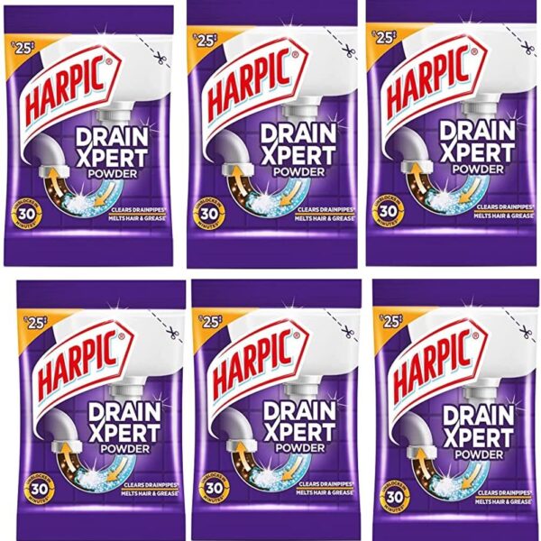 Harpic Drain Xpert Drain Cleaning Powder (50g) PACK OF 6....UNIQUE