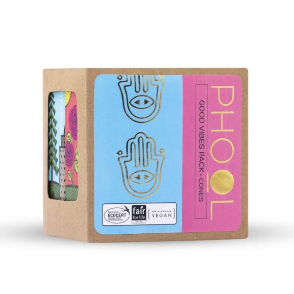 PHOOL LUXURY INCENSE Good Vibes Pack Of 80 Natural Dhoop Cones | Indian Rose & White Cedar | Special Pack Of 80 Dhoop Cones For Pooja - 500 Gms | Sulphur & Charcoal Free
