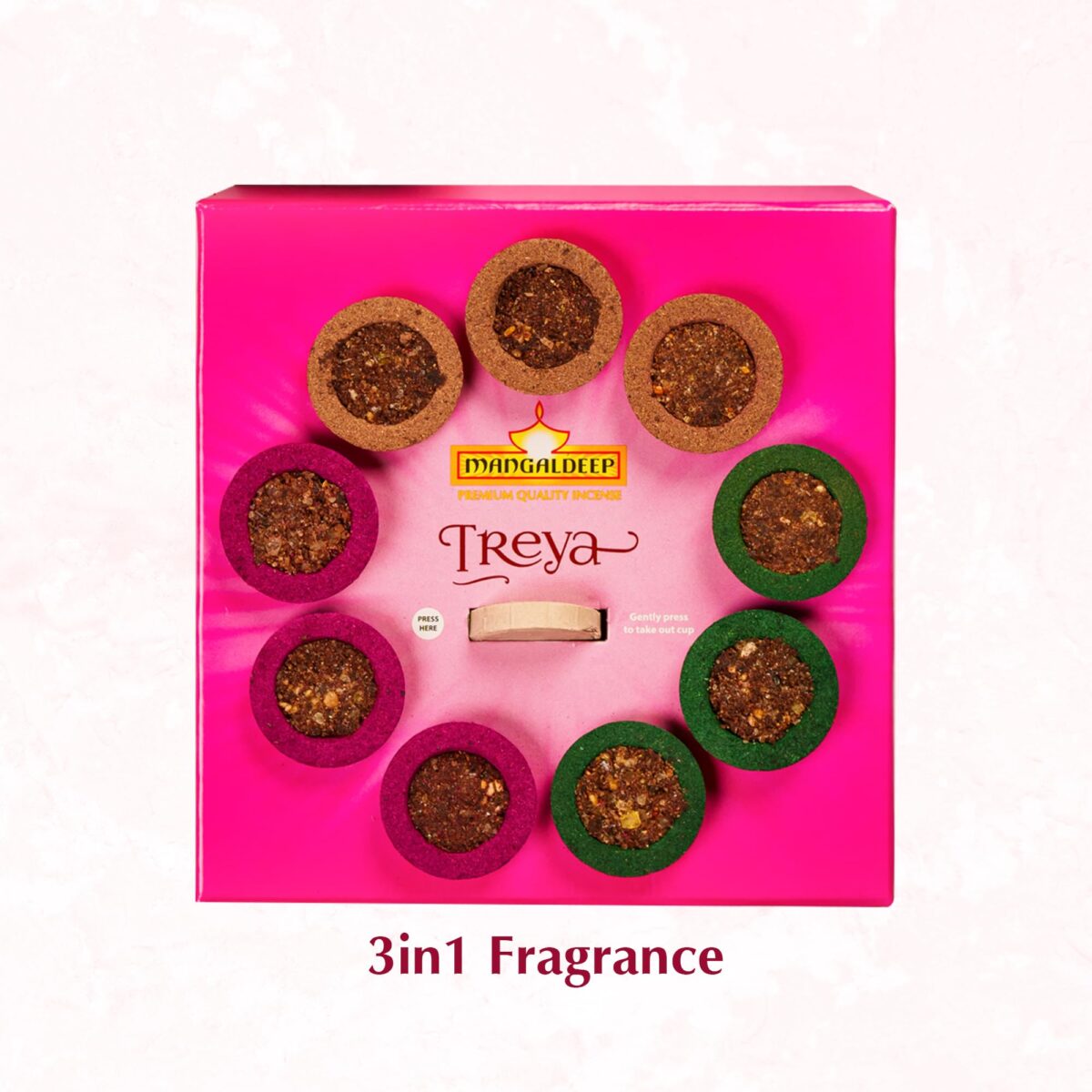 Mangaldeep Treya Power of 3in1 Sambrani Cups - 9 Cups - Image 3
