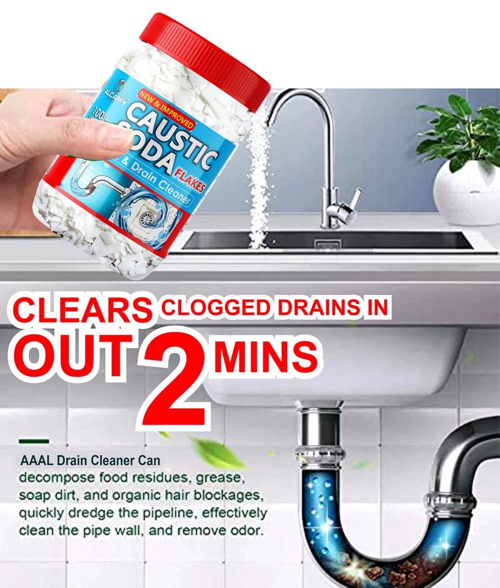 AAAL Caustic Soda Flakes 420gm | Chimney Cleaner, Pure & Powerful Drain Cleaner - Image 4