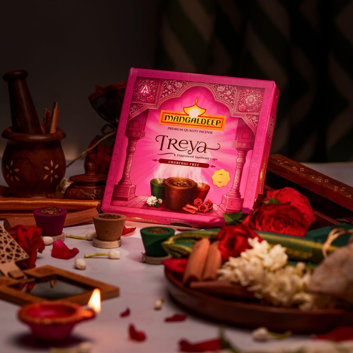 Mangaldeep Treya Power of 3in1 Sambrani Cups - 9 Cups - Image 5