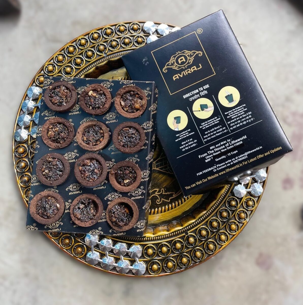 Aviraj Loban Cups Dhoop for Pooja (72 Cups) | Havan Cups for Pooja | Natural Guggal/Sambrani Cup Dhoop Original | Charcoal Free | Pack of 6 Trays - Image 4
