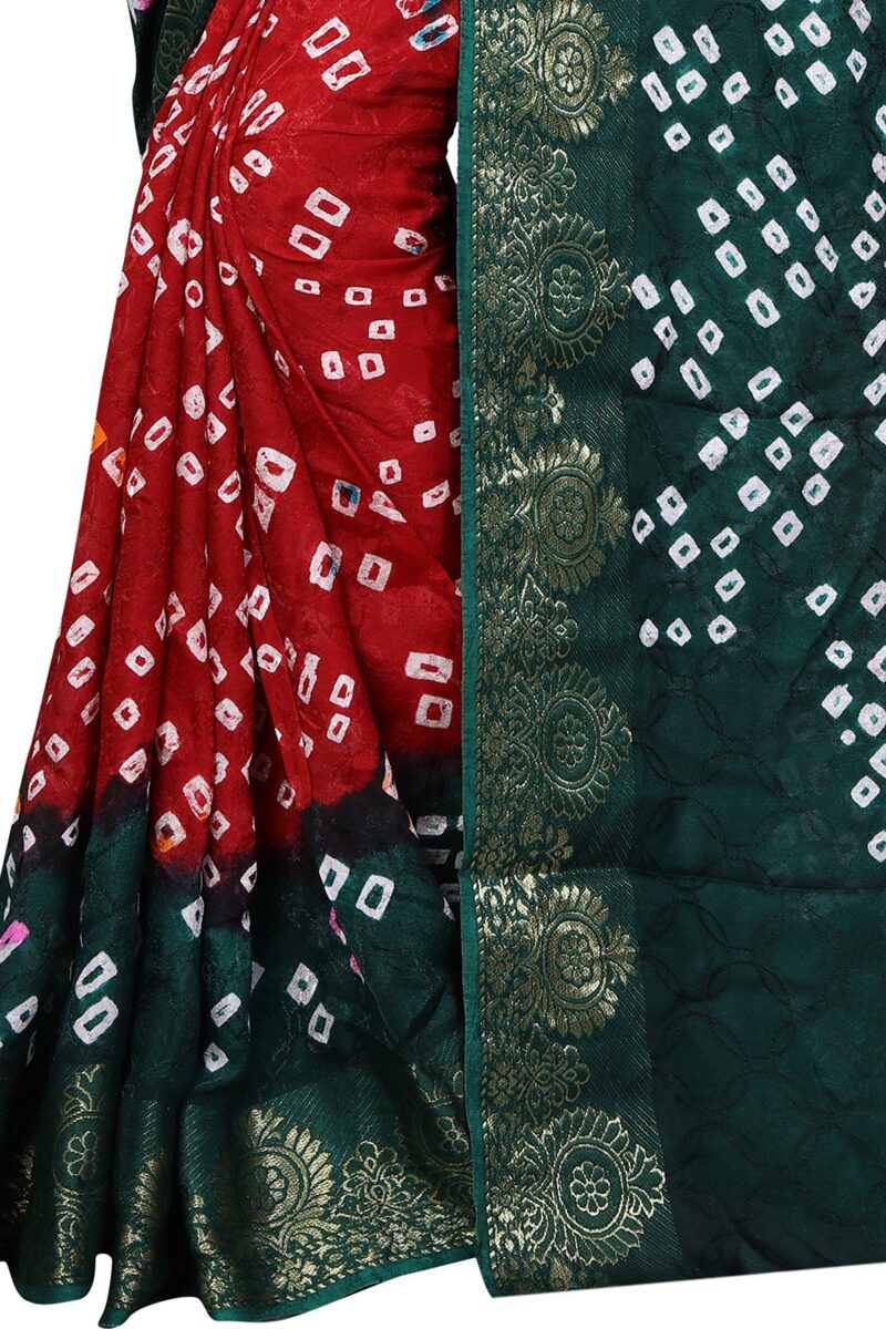 Dealsure Silk Women's Multicolor Bandhani Saree With Blouse Piece(Multicolor) - Image 6