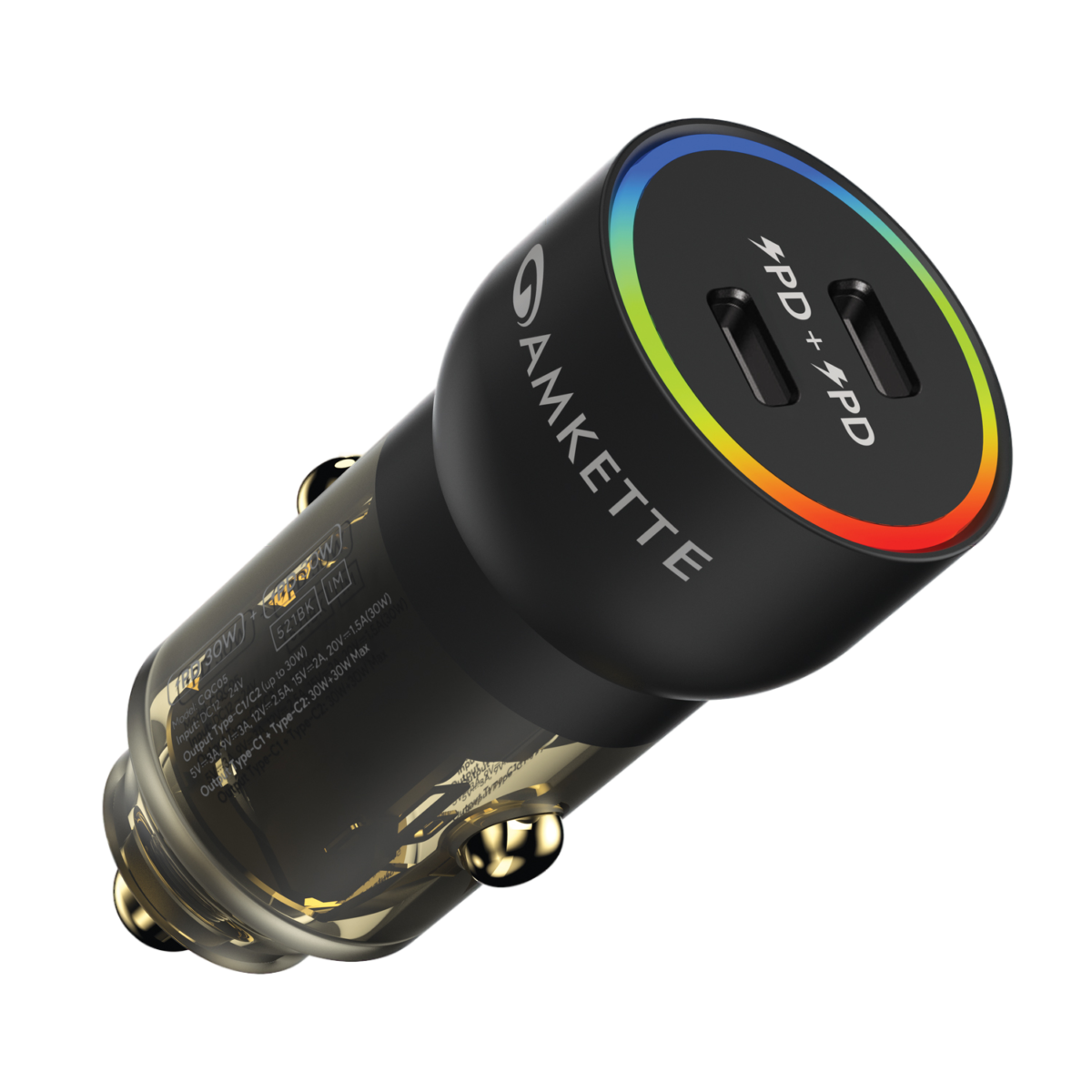 PowerPro 60W PD + PD Car Charger